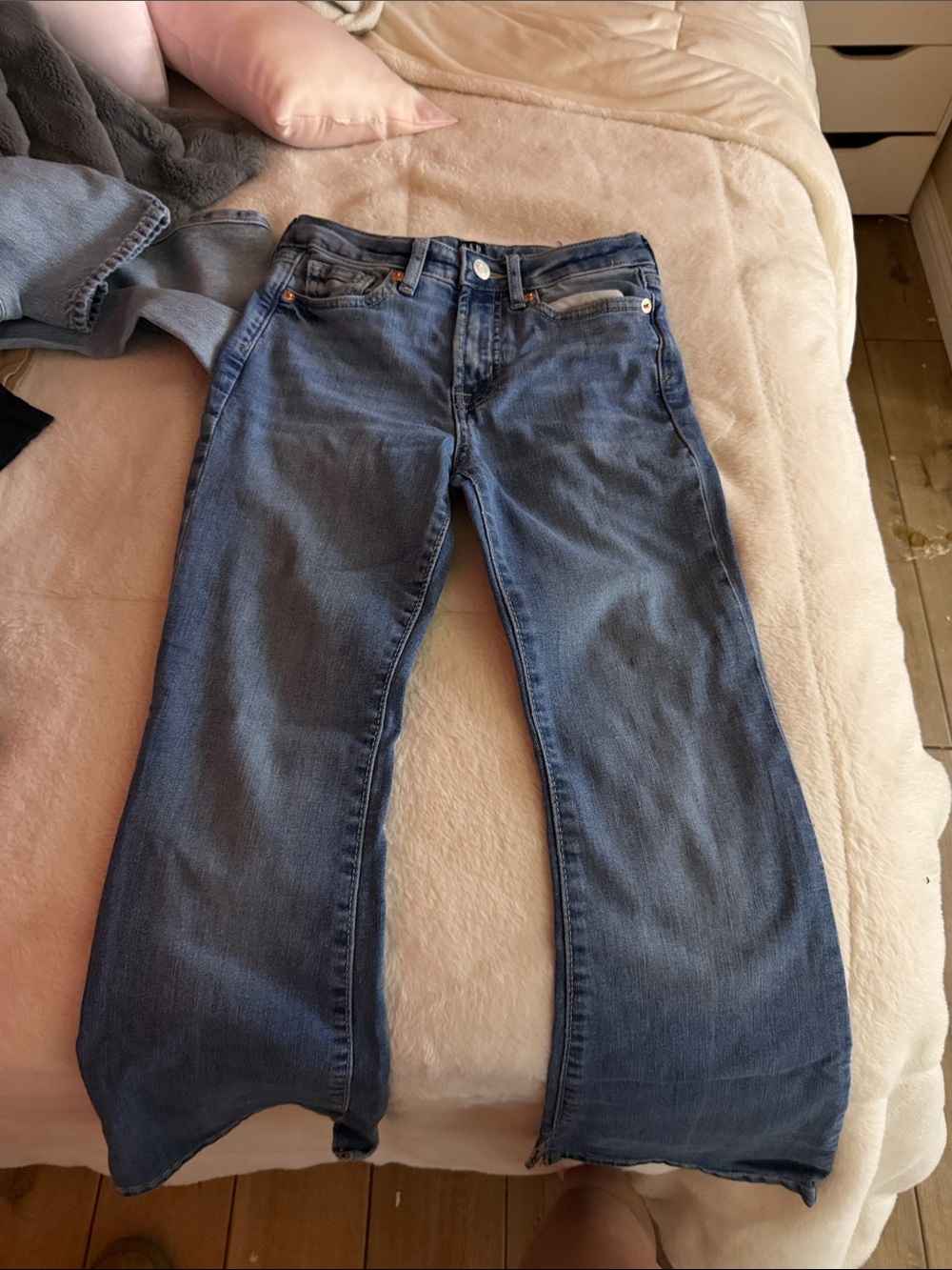 GAP Women's Blue Wide-Leg Jeans - Faded Indigo